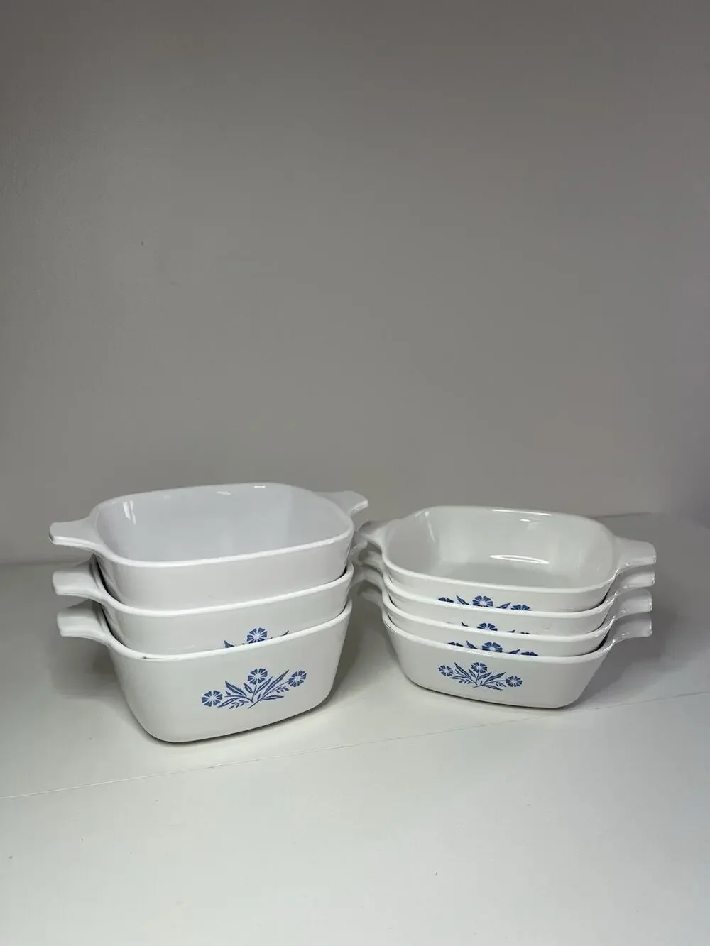 Vintage Corning Ware Blue Cornflower Petite Pan P-41 & P-43-B ~ Lot of 7 No Lids